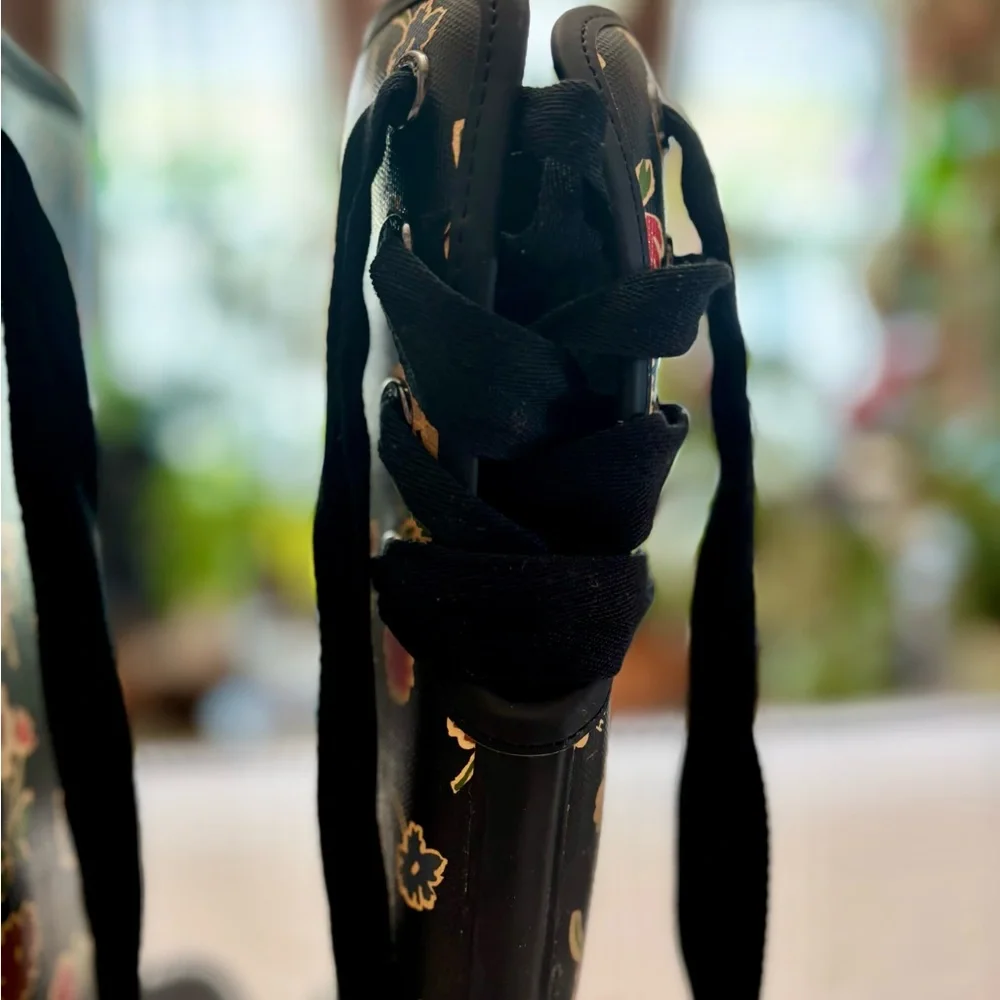 Coach Black and Red Floral Winter Rain Boots - Picture 6 of 9
